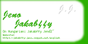 jeno jakabffy business card